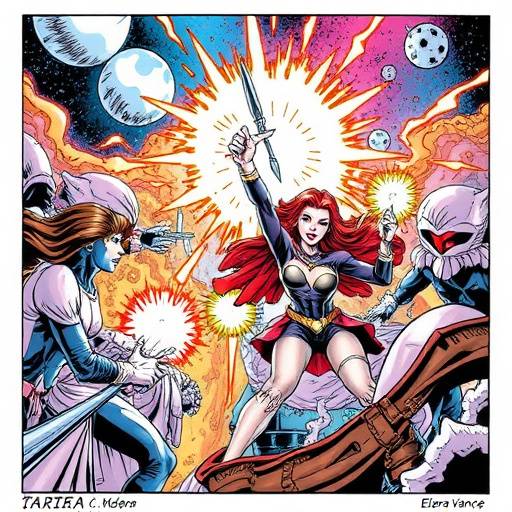 A panel from Elara Vance's comic showcasing Astra's powers in action