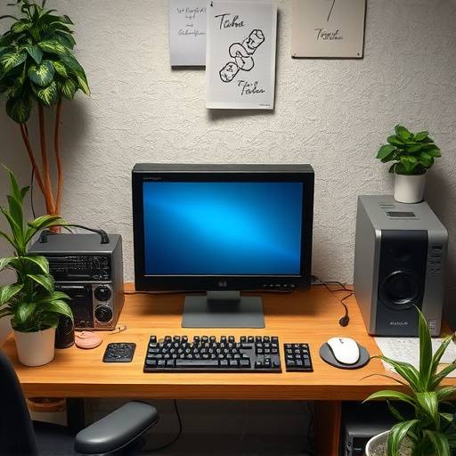 Illustration of a computer with cookies swirling around it, representing data collection and internet tracking.